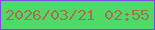 文字の大きさ：3、枠の色：7b4bdd、背景の色：4fd965、文字の色：a56f5b 無料ブログパーツのブログ時計