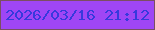 文字の大きさ：3、枠の色：7b4e62、背景の色：9f46f5、文字の色：3739dd 無料ブログパーツのブログ時計