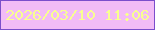 文字の大きさ：3、枠の色：7b4ecb、背景の色：f2bcf6、文字の色：f8ff90 無料ブログパーツのブログ時計