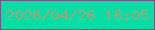 文字の大きさ：3、枠の色：7b5287、背景の色：06dea6、文字の色：a7a378 無料ブログパーツのブログ時計