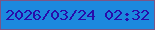 文字の大きさ：4、枠の色：7b5586、背景の色：1c89de、文字の色：280dab 無料ブログパーツのブログ時計