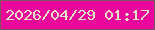 文字の大きさ：4、枠の色：7b575f、背景の色：e9089b、文字の色：e3e4c6 無料ブログパーツのブログ時計