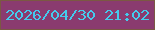 文字の大きさ：2、枠の色：7b5843、背景の色：8a3b6f、文字の色：44cbed 無料ブログパーツのブログ時計