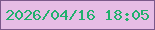 文字の大きさ：1、枠の色：7b588a、背景の色：e6bce5、文字の色：21b06c 無料ブログパーツのブログ時計