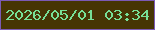 文字の大きさ：1、枠の色：7b5ab6、背景の色：463504、文字の色：77e096 無料ブログパーツのブログ時計