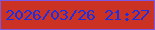 文字の大きさ：1、枠の色：7b5ae3、背景の色：cb3223、文字の色：1a2fe4 無料ブログパーツのブログ時計