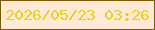 文字の大きさ：3、枠の色：7b5b06、背景の色：feead7、文字の色：e6d319 無料ブログパーツのブログ時計
