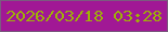 文字の大きさ：2、枠の色：7b5b7f、背景の色：a11895、文字の色：9fb107 無料ブログパーツのブログ時計
