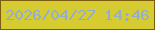 文字の大きさ：3、枠の色：7b5d10、背景の色：d6cc31、文字の色：91add2 無料ブログパーツのブログ時計