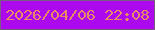 文字の大きさ：1、枠の色：7b5d82、背景の色：ac09ef、文字の色：e88c68 無料ブログパーツのブログ時計