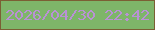 文字の大きさ：2、枠の色：7b5f34、背景の色：7eb569、文字の色：b991d5 無料ブログパーツのブログ時計