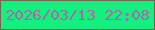 文字の大きさ：1、枠の色：7b6256、背景の色：14f080、文字の色：a968a8 無料ブログパーツのブログ時計