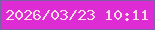 文字の大きさ：2、枠の色：7b62a5、背景の色：de2cd4、文字の色：fcdbe4 無料ブログパーツのブログ時計