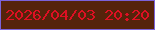 文字の大きさ：3、枠の色：7b62d9、背景の色：55230b、文字の色：dd1023 無料ブログパーツのブログ時計