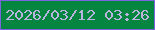 文字の大きさ：5、枠の色：7b63df、背景の色：048540、文字の色：b7b5dd 無料ブログパーツのブログ時計