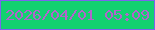 文字の大きさ：4、枠の色：7b64ee、背景の色：12d170、文字の色：b264cc 無料ブログパーツのブログ時計