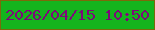 文字の大きさ：3、枠の色：7b6a0a、背景の色：14b41d、文字の色：7e087a 無料ブログパーツのブログ時計