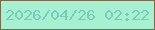 文字の大きさ：3、枠の色：7b6b4c、背景の色：a5f1d1、文字の色：7bcbba 無料ブログパーツのブログ時計