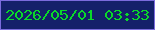 文字の大きさ：4、枠の色：7b6bdd、背景の色：14206a、文字の色：0ad82a 無料ブログパーツのブログ時計