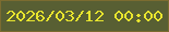 文字の大きさ：3、枠の色：7b6c30、背景の色：585f33、文字の色：e8e52e 無料ブログパーツのブログ時計