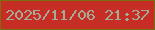 文字の大きさ：5、枠の色：7b6e0f、背景の色：c52d25、文字の色：a5ab97 無料ブログパーツのブログ時計