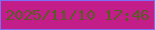 文字の大きさ：1、枠の色：7b6ef8、背景の色：c31d8a、文字の色：595b27 無料ブログパーツのブログ時計