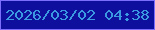 文字の大きさ：2、枠の色：7b6efc、背景の色：0e109d、文字の色：3b99e2 無料ブログパーツのブログ時計