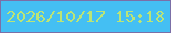 文字の大きさ：1、枠の色：7b6fa7、背景の色：44bff3、文字の色：bbe476 無料ブログパーツのブログ時計