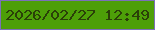 文字の大きさ：5、枠の色：7b70b9、背景の色：4d9f08、文字の色：2a4008 無料ブログパーツのブログ時計