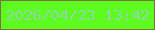 文字の大きさ：5、枠の色：7b723d、背景の色：5dfb1e、文字の色：8ed6a2 無料ブログパーツのブログ時計