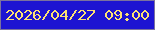 文字の大きさ：2、枠の色：7b729e、背景の色：1d14d2、文字の色：fce274 無料ブログパーツのブログ時計