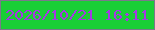 文字の大きさ：4、枠の色：7b798b、背景の色：1acf36、文字の色：a638e4 無料ブログパーツのブログ時計