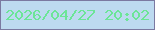 文字の大きさ：5、枠の色：7b79a1、背景の色：bddaf0、文字の色：6ce597 無料ブログパーツのブログ時計