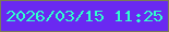 文字の大きさ：1、枠の色：7b7c55、背景の色：6a29f1、文字の色：30ffcd 無料ブログパーツのブログ時計