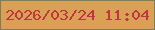 文字の大きさ：4、枠の色：7b7e57、背景の色：daa056、文字の色：bf3540 無料ブログパーツのブログ時計