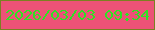 文字の大きさ：3、枠の色：7b8021、背景の色：ec5277、文字の色：2fe223 無料ブログパーツのブログ時計