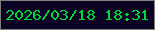 文字の大きさ：4、枠の色：7b807c、背景の色：0b0224、文字の色：01d934 無料ブログパーツのブログ時計