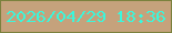 文字の大きさ：5、枠の色：7b813d、背景の色：c5a27c、文字の色：3cf6db 無料ブログパーツのブログ時計