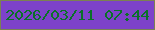 文字の大きさ：2、枠の色：7b8152、背景の色：7d42ca、文字の色：0a7128 無料ブログパーツのブログ時計