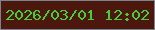 文字の大きさ：5、枠の色：7b838e、背景の色：4c180d、文字の色：47cf2e 無料ブログパーツのブログ時計