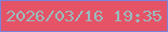 文字の大きさ：2、枠の色：7b83de、背景の色：e55366、文字の色：9abbbf 無料ブログパーツのブログ時計