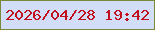 文字の大きさ：5、枠の色：7b8835、背景の色：d2def7、文字の色：c0121e 無料ブログパーツのブログ時計