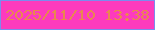 文字の大きさ：4、枠の色：7b8bed、背景の色：fd3bbd、文字の色：e9874f 無料ブログパーツのブログ時計