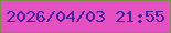 文字の大きさ：5、枠の色：7b8e42、背景の色：e451c2、文字の色：46219c 無料ブログパーツのブログ時計