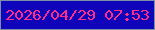 文字の大きさ：3、枠の色：7b8fa9、背景の色：0f04b9、文字の色：ff2d8a 無料ブログパーツのブログ時計