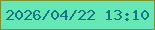 文字の大きさ：1、枠の色：7b9030、背景の色：65e8b5、文字の色：177584 無料ブログパーツのブログ時計