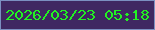 文字の大きさ：5、枠の色：7b90c1、背景の色：3f2862、文字の色：22f222 無料ブログパーツのブログ時計