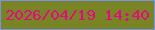 文字の大きさ：4、枠の色：7b91e5、背景の色：798525、文字の色：e40a7f 無料ブログパーツのブログ時計