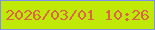 文字の大きさ：4、枠の色：7b91ec、背景の色：c1e907、文字の色：db6647 無料ブログパーツのブログ時計