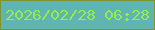 文字の大きさ：1、枠の色：7b962e、背景の色：60b5b1、文字の色：93ed4e 無料ブログパーツのブログ時計